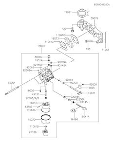Carburetor Diagram and Parts List for FS600V-DS34  Cub Cadet Engine